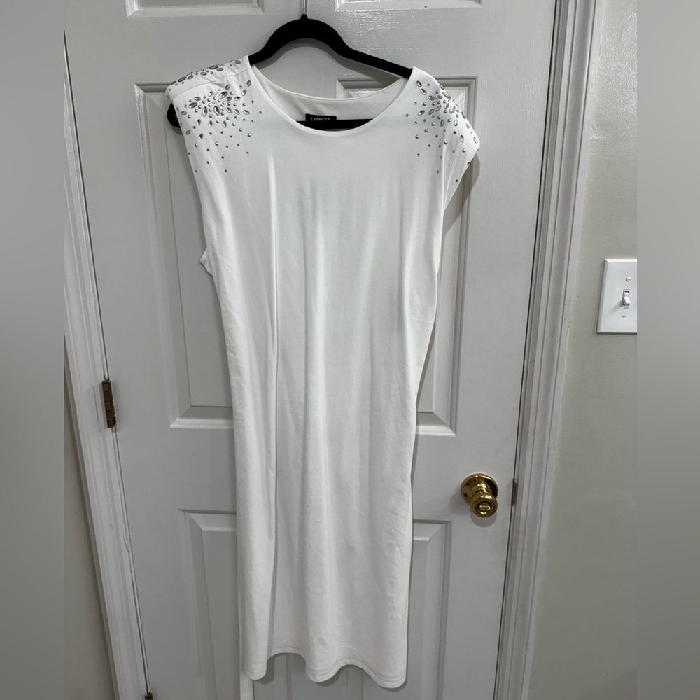 Express White Dress with Silver Embellishments